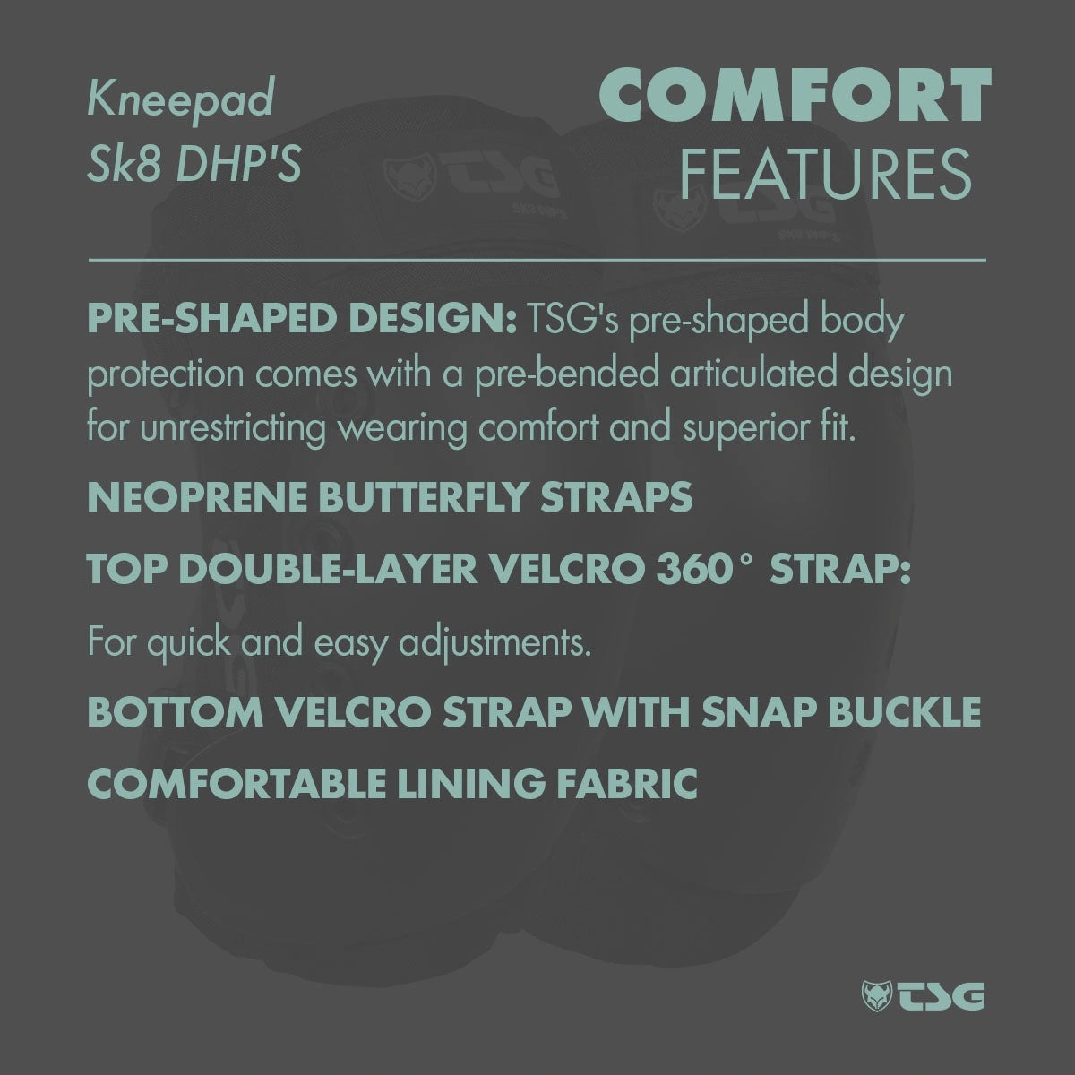 TSG SK8 DHP Knee Pads comfort