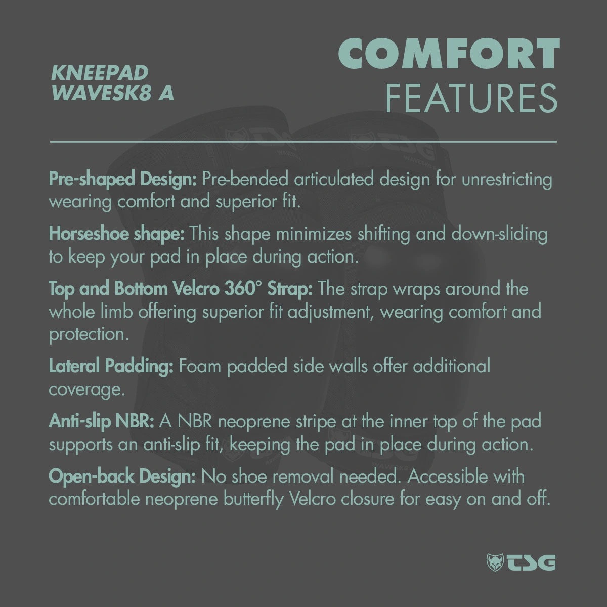 TSG Wavesk8 A Knee Pads comfort