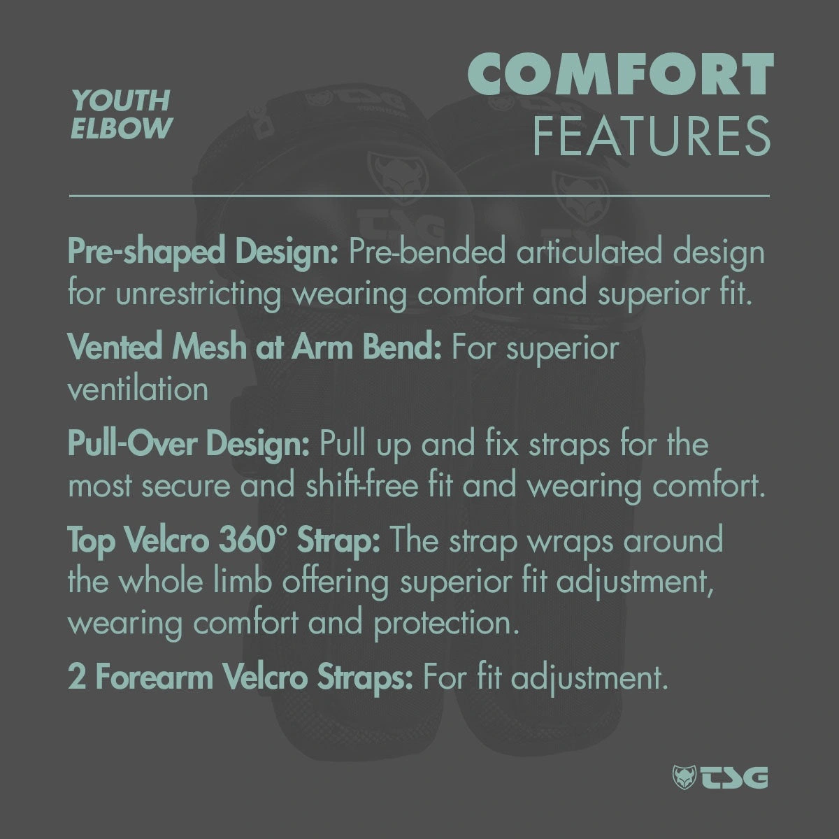 TSG Youth Elbow and Forearm Guards comfort